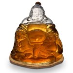 Karafa Buddha skleněná 1 l – nádoba na rum a whisky ručně vyrobená