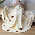 Deka kulatá tortila - Přikřívka s designem připáleného burrita 150 cm