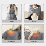 Elektrická vyhrievaná deka 120x80 cm – grafénové termo poncho s 3 úrovňami teploty do 60 °C