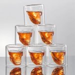 Karafa lebka 1 l – sada se 6 skleničkami 3D lebka 75 ml