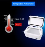 Prenosná mini chladnička na inzulín a lieky 2–8 °C - Kompaktná lieková chladnička s displejom 20,5 x 13,5 cm USB, 12V a 230V napájanie