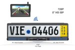 Solární zadní couvací kamera AHD HD s Wifi v SPZ s 170° + 5" AHD monitor