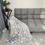 Deka svítící pro děti noční obloha – deka fosforeskující flanelová 130 x 150 cm - šedá