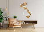 2D dřevěná mapa Itálie - Nástěnná mapa Itálie s vyznačenými městy 100×90,6 cm