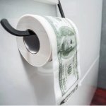 Toaletní papír 100 dolarů – role se vzorem bankovek 100$