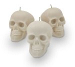 Sviečky lebka – set sviečok na Halloween v tvare lepky voskový 3 ks