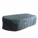 Betonový stolní krb na terasu a do zahrady - plynové topeniště SOLINO 158x70 cm šedý