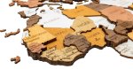 Velká 4D mapa světa 300x150cm – dřevěný obraz mapa světa ze dřeva ORIGINAL