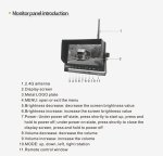 Sistema de estacionamento de 4 câmeras WiFi + monitor WiFi LED de 7"