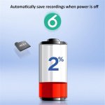 Dittafono ultra piccolo da 3,5 cm 8GB come badge + lettore MP3