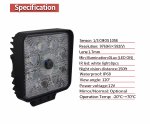 Vodotesné cúvacie kamery s uhlom záberu 120° a pracovným osvetlením 8x LED s výkonom 1154 lm
