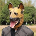 Vlčiak pes maska na tvár zo silikónu – pes vlčiak pre deti aj dospelých na Halloween