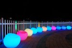 LED svietiace kreslo z plastu vonkajšie - RGB farebný taburet 56x46cm vodeodolný s IP44