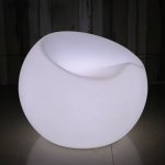LED svietiace kreslo z plastu vonkajšie - RGB farebný taburet 56x46cm vodeodolný s IP44