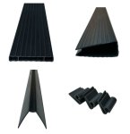 Masilla plástica para mallas y paneles de tiras de PVC - Valla vertical 3D de lamas - color verde