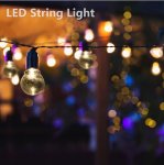 LED svetelné reťaze na záhradu solárne - 15 ks LED žiaroviek s 8m káblom + solárny panel