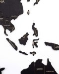 3D dřevěná nástěnná mapa světa ze dřeva – černý dekor, 100 × 60 cm mapa na zeď