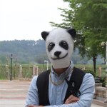 Maska panda na obličej silikonová – panda maska na hlavu na Halloween a karneval