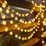 Solárna svetelná reťaz 100 LED biela - 12 m dekoračné IP44 osvetlenie na svadbu či večierok