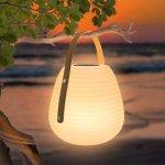 Solárny lampáš - LED lampa do záhrady s USB nabíjaním - svetlo teplá biela + 6 RGB farieb