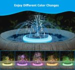 Fontana do bazena zahradna LED svietiaca farebná RGB - Solárna so 6 tryskami
