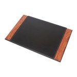Podložky na stůl – elegantní kancelářský set 8 ks (ořech + černá kůže)