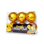 Ozdoby vánoční koule Emoji – sada 6 emotikonů na stromeček