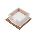 Kancelářský set na stůl - luxusní 11-dílný, ideální dárek (hnědé dřevo + bílá kůže)