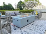 Betonove stoly s ohniskom - outdoor prenosné ohnisko - PORTOGUAPO 152x61 cm