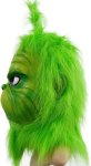 Maska na obličej Grinch pohádková – sada masky Grincha s rukavicemi na Halloween