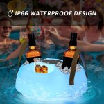 Plávajúci držiak na napoje s 5W Bluetooth reproduktorom + farebné LED svetlo s IP66 ochranou
