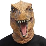 Maska na obličej a hlavu dinosaurus T-Rex – silikonová maska dinosaura na Halloween