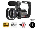 4K videokamera s WiFi + 12x optický zoom + makro objektív + LED svetlo a kufrík (FULL SET) – Ordro AC5