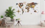 Mapa světa nástěnná - 4D dřevěná mapa světa 250x125 cm obraz na zeď INDIGO