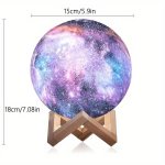 GALAXIA noční LED světlo s ovládáním 16 barev + dřevěný podstavec