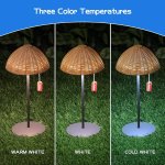 Prenosná LED lampa na stol exteriérová ratanová lampa s krytím IP44