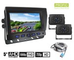 Set per auto con retromarcia AHD - Monitor ibrido 2CH da 5" + 2x videocamera HD