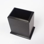 Kancelářský set – elegantní 8 dílný set z ořechu a černé kůže, ruční výroba