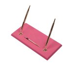 Kancelářský set dámský - růžová kůže, 8 doplňků do kanceláře, 100% handmade