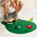 Minigolf na WC – zábavná golfová hra na toaletu s podložkou a holí