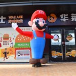 Air dancer nafukovacia figurína XXL + podstavec s ventilátorom výška 3m - Super Mario