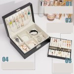 Šperkovnica organizér so zámkom – box na šperky pre ženy a dievčatá 23 x 17,5 x 8,5 cm