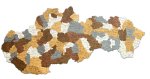 3D Dřevěná mapa Slovenska - Nástěnná mapa Slovenska s vyznačenými městy 46×98,3 cm