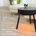 Přiruční stolek s Bluetooth reproduktory a LED osvětlením s 12x LED do interiéru i exteriéru IP44