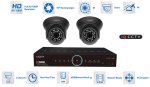 Sistema de câmera AHD - câmera 2x 1080P com IR de 20m e DVR híbrido