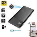 Câmera 4K Power bank WIFI com transmissão ao vivo P2P + resolução 4K + visão noturna IR LED