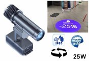 Proiectare logo pana la 5M - proiector LED Gobo 25W rezistent la apa + rotativ