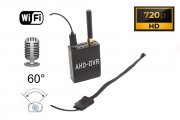 Mini pinhole 720P HD 8x8mm kamera pod kotom 60° z zvokom + WiFi DVR modul za prenos V ŽIVO