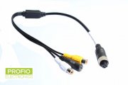 Reversing camera connection cable with 4-pin cinch connector