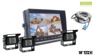 AHD parking system - LCD HD car monitor 10" + 3x HD camera